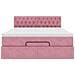 Struttura Letto Pouf con Materasso Rosa 140x190 cm in Velluto - Foto miniatura 6