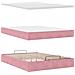 Struttura Letto Pouf con Materasso Rosa 140x190 cm in Velluto - Foto miniatura 7
