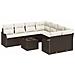 Set Divano da Giardino 9 pcs Marrone e Crema 55 x 55 x 37 cm - Foto miniatura 1