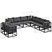 Set Divano da Giardino con cuscino 9 pcs Nero Alluminio - Foto miniatura 1