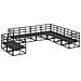 Set Divano da Giardino con cuscino 9 pcs Nero Alluminio - Foto miniatura 4