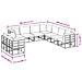 Set Divano da Giardino con cuscino 9 pcs Nero Alluminio - Foto miniatura 8