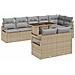 Set Divano da Giardino 9 pcs Beige Poly Rattan - Foto miniatura 1