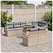 Set Divano da Giardino 9 pcs Beige Poly Rattan - Foto miniatura 3