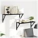 Scaffali da parete 2 pcs Rovere Nero 60 x 25 x 25,5 cm - Foto miniatura 4