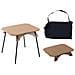 Tavolo Pieghevole Portatile Per Esterni Alto-basso Con Gambe In Alluminio E Piano In Abs Khaki - Foto miniatura 1