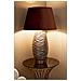 Lampada Da Tavolo Praga -b- In Vetro Fumé Testurizzato Con Paralume In Velluto Terracotta Ø 45,5 Cm - Foto miniatura 6