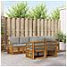 Set divani con cuscino 7 pcs Grigio Naturale e Chiaro - Foto miniatura 2