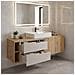 Mobile sottolavabo, Bianco e nero, 160 cm, Con piano d'appoggio, 2 cassetti, MDF, 2 ante, Ripiano integrato, MODERNO - Foto miniatura 3