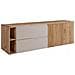Mobile sottolavabo, Bianco e nero, 160 cm, Con piano d'appoggio, 2 cassetti, MDF, 2 ante, Ripiano integrato, MODERNO - Foto miniatura 1