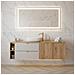 Mobile sottolavabo, Bianco e nero, 160 cm, Con piano d'appoggio, 2 cassetti, MDF, 2 ante, Ripiano integrato, MODERNO - Foto miniatura 4