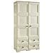 Armadio Con 2 Ripiani Intermedi Appendiabiti E 4 Cassetti Cm 79x43x164 Colore Angora - Omnimodus - 8086066 - Foto miniatura 1