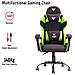 Gaming Chair RHOMBUS FF10 - Tessuto, Doppio Cuscino, Schienale Reclinabile, Nero Verde - Foto miniatura 3