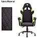 Gaming Chair RHOMBUS FF10 - Tessuto, Doppio Cuscino, Schienale Reclinabile, Nero Verde - Foto miniatura 4