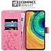 Custodia Compatibile Con Huawei Mate 30 In Rosa Fiore - Coperchio Protettivo In Design Floreale Con Chiusura Magnetica, Funzione Stand E Slot Per Carte - Foto miniatura 3