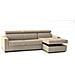 Divano Fisso Eliana, Divano Ad Angolo, 100% Made In Italy, Sofà Soggiorno Con Chaise Longue, In Tessuto Imbottito - Penisola Contenitore Sinistra, Con Braccioli Slim, Cm 260x95h85, Beige - Foto miniatura 3