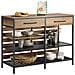 Credenza Isola Cucina Con 1 Cassetto E 5 Ripiani Aperti Cassettiera Credenza Ingresso Tavolo Bar Multifunzionale Stile Vintage 120x45x91cm Fsb85-pf - Foto miniatura 1