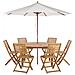 Set Da Giardino 6 Posti Legno Chiaro Con Ombrellone (12 Opzioni) Tolve - Foto miniatura 5