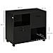 Mobile Da Ufficio Con 2 Cassetti Porta Documenti E Ripiani, Ruote Con Blocco, 80x40x66cm, Nero - Foto miniatura 6