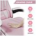 Game Chair - Sedia Da Ufficio Girevole Regolabile Del Gioco Da Corsa - Con Cuscino E Schienale Reclinabile Rosa E Bianco - Foto miniatura 3