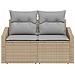 Divano da giardino a 2 posti  con cuscini Beige in Polirattan - Foto miniatura 5