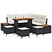 Set Divano da Giardino con Cuscini da 9 Pezzi Nero Polyrattan Acacia, Set da Pranzo da Giardino da 4 Pezzi con Cuscini Nero Polyrattan Acacia - Foto miniatura 1
