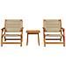 Set di Sedie da Giardino con Tavolo - 3 Pezzi in Legno Massello di Acacia Beige - Foto miniatura 5