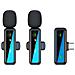 Microfono Lavalier Wireless Doppio Con Type-c, Microfono A Clip Per Streaming Live E Registrazione - Foto miniatura 1