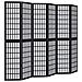 Divisorio Ambienti 6 Pannelli Nero Legno Massello di Paulownia - Foto miniatura 1