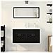 Set di mobili per il bagno 3 pcs Rovere Nero 90 x 38.5 x 46 cm - Foto miniatura 4