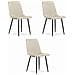 Sedia TURIN in velluto beige, design ergonomico x3 - Foto miniatura 1