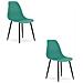 WAT Sedia da scrivania moderna verde / gambe nere x 2 - Foto miniatura 1