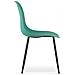 WAT Sedia da scrivania moderna verde / gambe nere x 2 - Foto miniatura 6