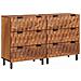 Credenza 2 pcs Finitura Marrone Acacia 60 x 33 x 75 cm - Foto miniatura 1