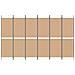 Divisore per Stanza a 6 Pannelli Beige 300 x 180 cm Tessuto - Foto miniatura 4