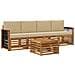 Set di divani da esterno con cuscino 5 pcs Naturale e Beige - Foto miniatura 1