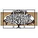 Pannello Da Muro Tree Albero Della Vita In Ferro E Legno, Set 3 Pezzi 176x90 Cm - Foto miniatura 1
