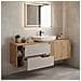Mobile sottolavabo, Bianco, 160 cm, Con piano d'appoggio, 2 cassetti, MDF, Con 2 ante, Ripiano integrato, MODERNO - Foto miniatura 3