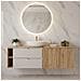 Mobile sottolavabo, Bianco, 160 cm, Con piano d'appoggio, 2 cassetti, MDF, Con 2 ante, Ripiano integrato, MODERNO - Foto miniatura 4