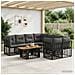 Set Divano da Giardino 9 pz Nero e Grigio scuro polyrattan - Foto miniatura 10