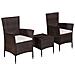 Set Bistrot Da Esterno In Polyrattan Marrone - Foto miniatura 1