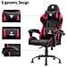 Gaming Chair RHOMBUS FF10 - Tessuto, Doppio Cuscino, Schienale Reclinabile, Nero Rosso - Foto miniatura 2