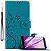 Custodia Compatibile Con Huawei P9 Plus In Blu Fiore - Coperchio Protettivo In Design Floreale Con Chiusura Magnetica, Funzione Stand E Slot Per Carte - Foto miniatura 1