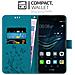 Custodia Compatibile Con Huawei P9 Plus In Blu Fiore - Coperchio Protettivo In Design Floreale Con Chiusura Magnetica, Funzione Stand E Slot Per Carte - Foto miniatura 3