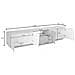 Mobile Porta Tv Azzurras, Credenza Bassa Da Soggiorno, Base Porta Televisione, 100% Made In Italy, Cm 220x43h46, Ardesia, Con Luce Led - Foto miniatura 3