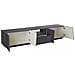 Mobile Porta Tv Azzurras, Credenza Bassa Da Soggiorno, Base Porta Televisione, 100% Made In Italy, Cm 220x43h46, Ardesia, Con Luce Led - Foto miniatura 4