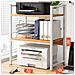 Supporto Per Stampante Industrial Scaffale Portaoggetti Multiuso Legno E Bianco - Foto miniatura 5