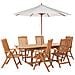 Set Da Giardino 6 Posti Legno Chiaro Con Ombrellone (12 Opzioni) Java - Foto miniatura 4