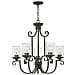 Lampadario Industrial Nordico Casa Alluminio Nero Antico Vetro 5 Luci E27 - Foto miniatura 1