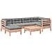 Set Divani Giardino 7 Pz Cuscini Legno Massello Abete Douglas - Foto miniatura 2